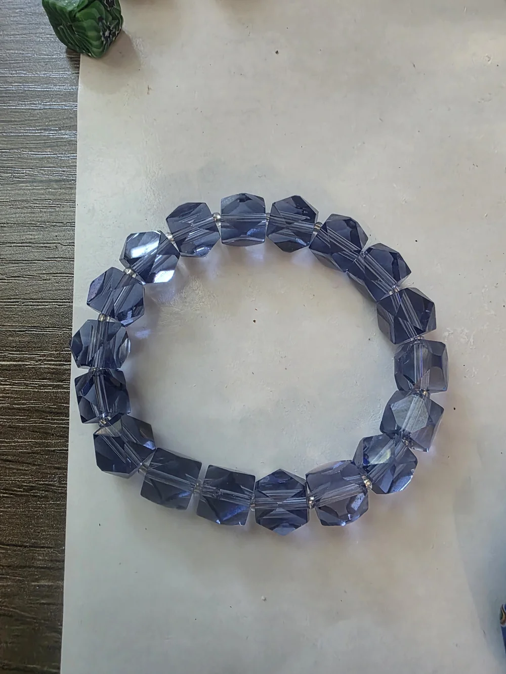 Faceted Blue Crystal Stretch Bracelet - Women Jewelry